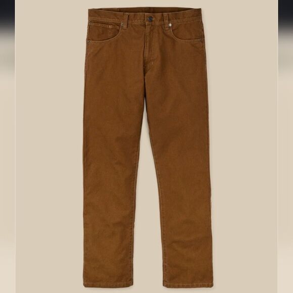 1173 NWT Filson Dry Tin Cloth 5-pocket Pants Color Whiskey - Picture 1 of 6